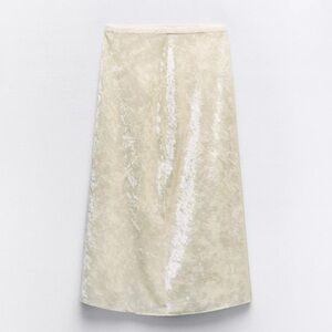 Zara velvet midi skirt